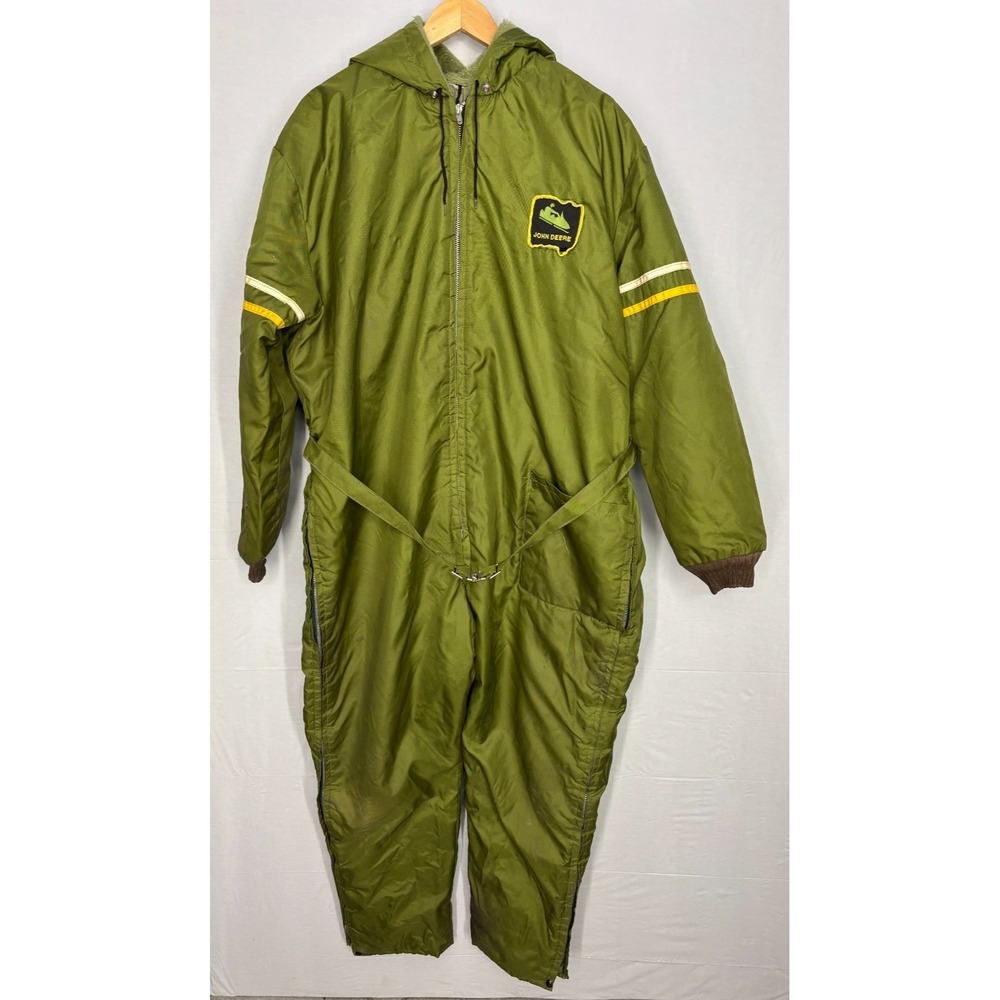 United Pioneer John Deere Coverall Boiler Suit‎ Mens Green Vintage Snow Suit